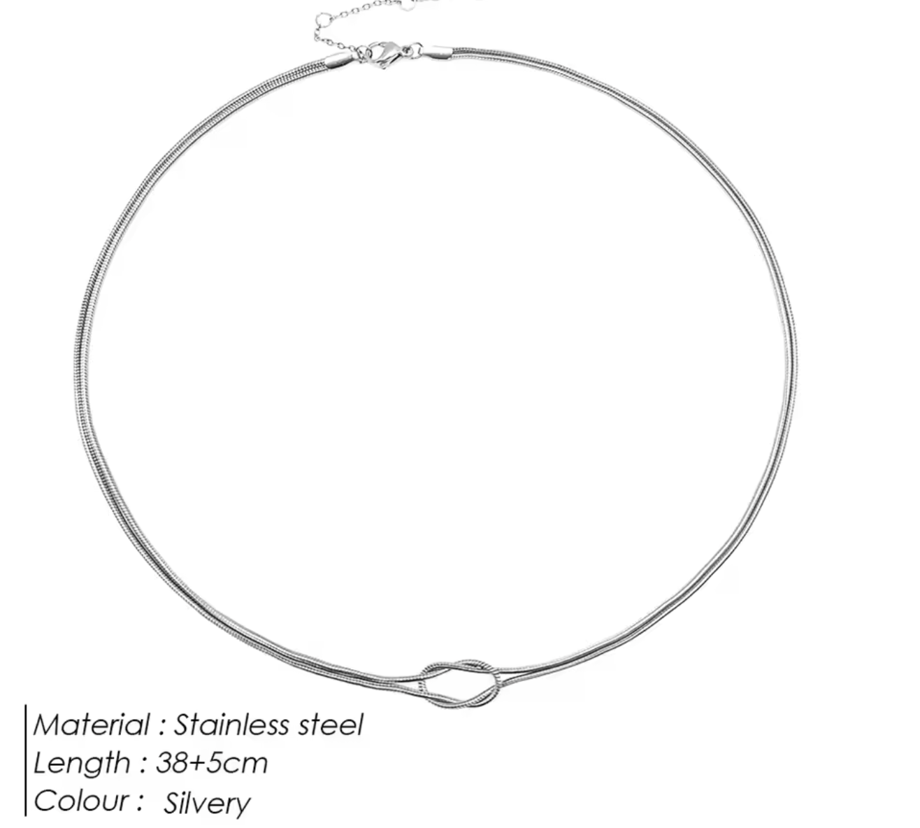 Gold Color Stainless Steel Knot Pendant Minimalist Necklace for Women