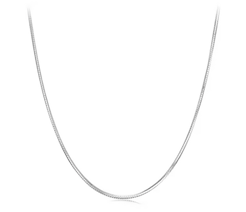 925 Sterling Silver Round Snake Chain Necklace for Women