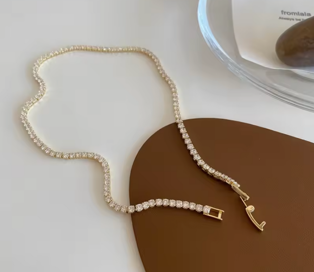 Iced Out Tennis Chain Necklace for Women