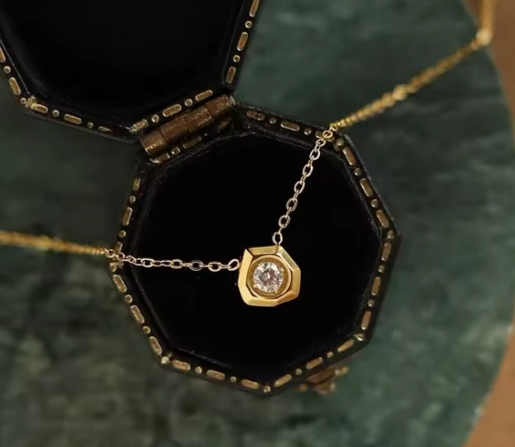 Stainless Steel Shiny Clear Zircon Minimalist Geometric Choker Necklace for Women