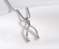 Silver Color Wishbone Pendant Necklace for Women